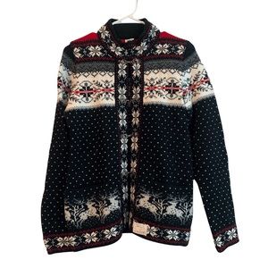 Vintage size XS 100% wool Fair Isle cardigan